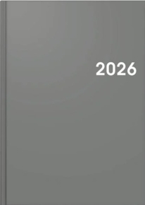 2026 წლის დღიური Brunnen A5, ყოველდღიური, ნაცრისფერი (ინგ., ფრანგ., ესპ., იტალ., გერმ., ჰოლანდ.)