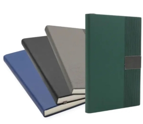 ბლოკნოტი A5 Dicai, ტყავის ყდით, 100ფ. უჯრიანი, ფერადი