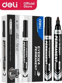 პერმანენტული მარკერი Deli U217, 1,5მმ. შავი