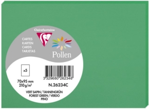 ფერადი ქაღალდი ბარათებისთვის (მუყაო) Pollen, 70X95მმ. 210გ. 5 ცალი, მწვანე