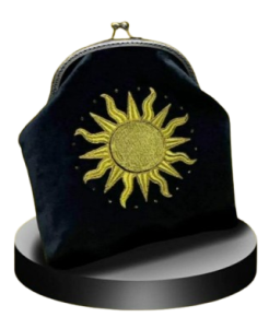 ხავერდის ჩანთა ჯაჭვით - მზე, 23X25სმ.