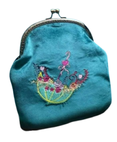 ხავერდის ჩანთა ჯაჭვით - გაზაფხულის წვიმა, 23X25სმ.