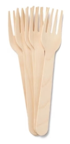 ერთჯერადი ჩანგალი, ხის, 16სმ. 100 ცალი