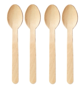 ერთჯერადი კოვზი, ხის, 16სმ. 100 ცალი