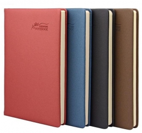 Notebook A4 Shenshi, with a leather cover, single lined, 120 sheets, colored