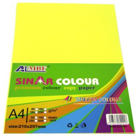 ფერადი ქაღალდი A4 Sinar Colour, 10 ფერი, 100 ფურცელი, 80 გრ.