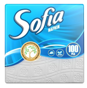 Napkin Sofia, 33X33 cm. 1 ply, 100pcs.