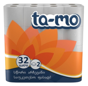 Toilet Paper Ta-Mo, 2 Ply, 32 Rolls