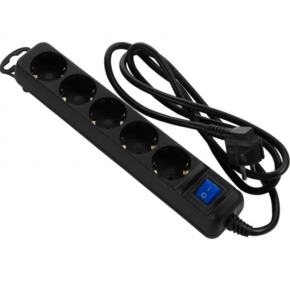 Extension cord protector 2E-U05ESM1.8B, 5 switches, black