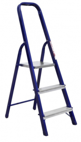 Steel ladder, 3+1 aluminum rung