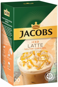 ხსნადი ყავა Jacobs Iced Latte Salted Caramel, 10 ცალი