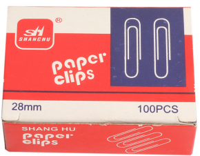 Paper clips, metal, 28 mm. 100 pieces