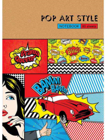 Notebook A4 Pop Art Style, 80 sheets, hard cover