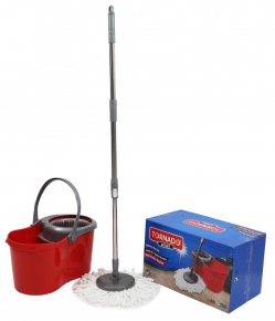 Floor cleaning mop with microfiber, grinder and squeegee (rotary) Fanatik Tornado Smart, colored