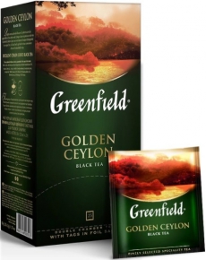 შავი ჩაი Greenfield Golden Ceylon კონვერტით, 25 ცალი