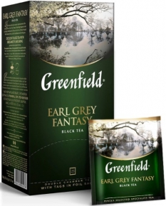შავი ჩაი Greenfield Earl Grey Fantasy კონვერტით 25 ც.
