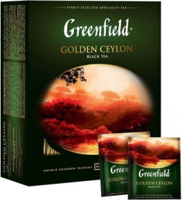 შავი ჩაი Greenfield Golden Ceylon კონვერტით, 100 ცალი