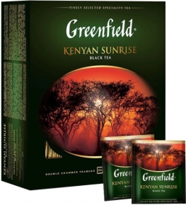 შავი ჩაი Greenfield Kenyan Sunrise კონვერტით, 100 ცალი