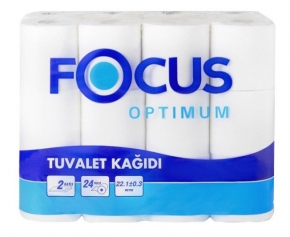ტუალეტის ქაღალდი Focus Optimum, 2 ფენა, 24 რულონი