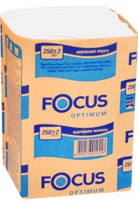 Focus Optimum მაგიდის დისპენსერის Z ხელსახოცი, 14x9 სმ., 2 ფენა, 250 ცალი, შეფუთვაში
