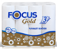 ტუალეტის ქაღალდი Focus Gold, 3 ფენა, 24 რულონი